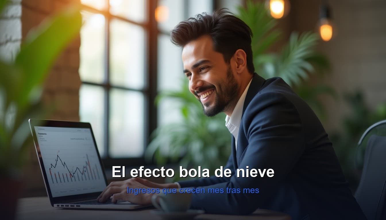 Emprendedor viendo crecimiento de ingresos